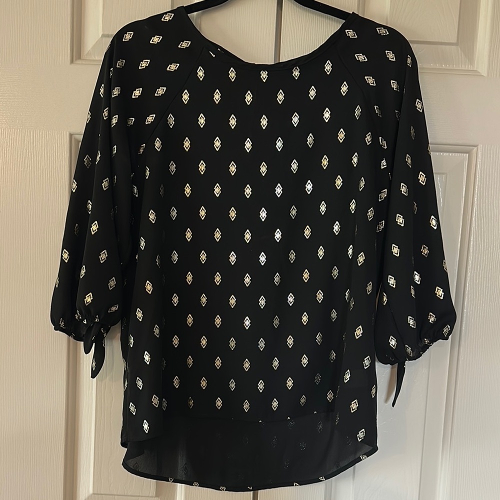 Elegant Black and Gold Women's Blouse